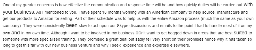 excerpt from clients email 2